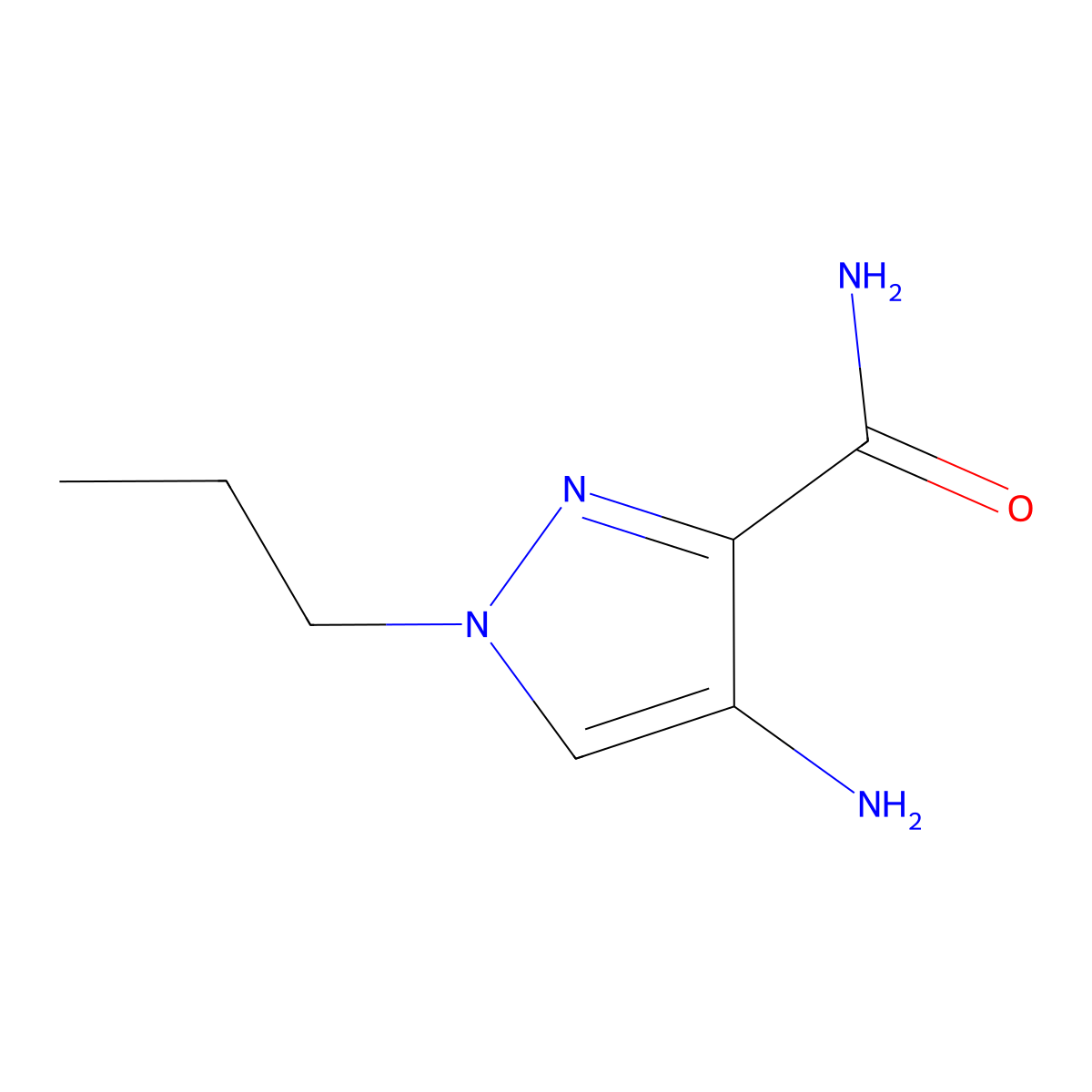 4-amino-1-propyl-1H-pyrazole-3-carboxamide molecular structure, CAS 1357087-16-1