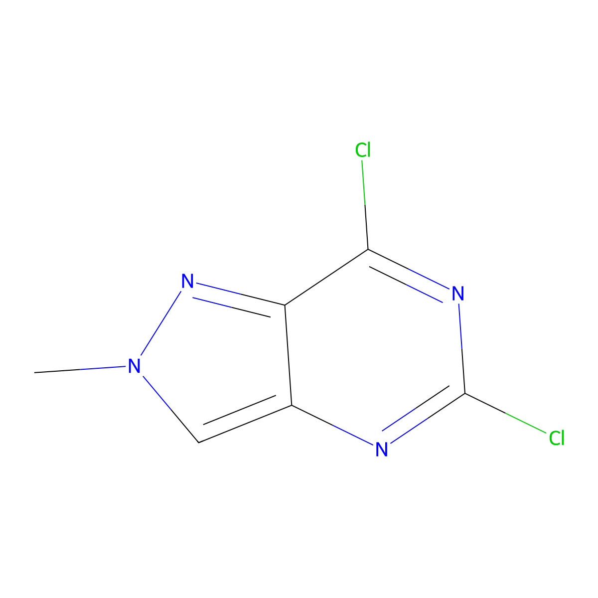5,7-dichloro-2-methyl-2H-pyrazolo[4,3-d]pyrimidine molecular structure, CAS 1357087-30-9