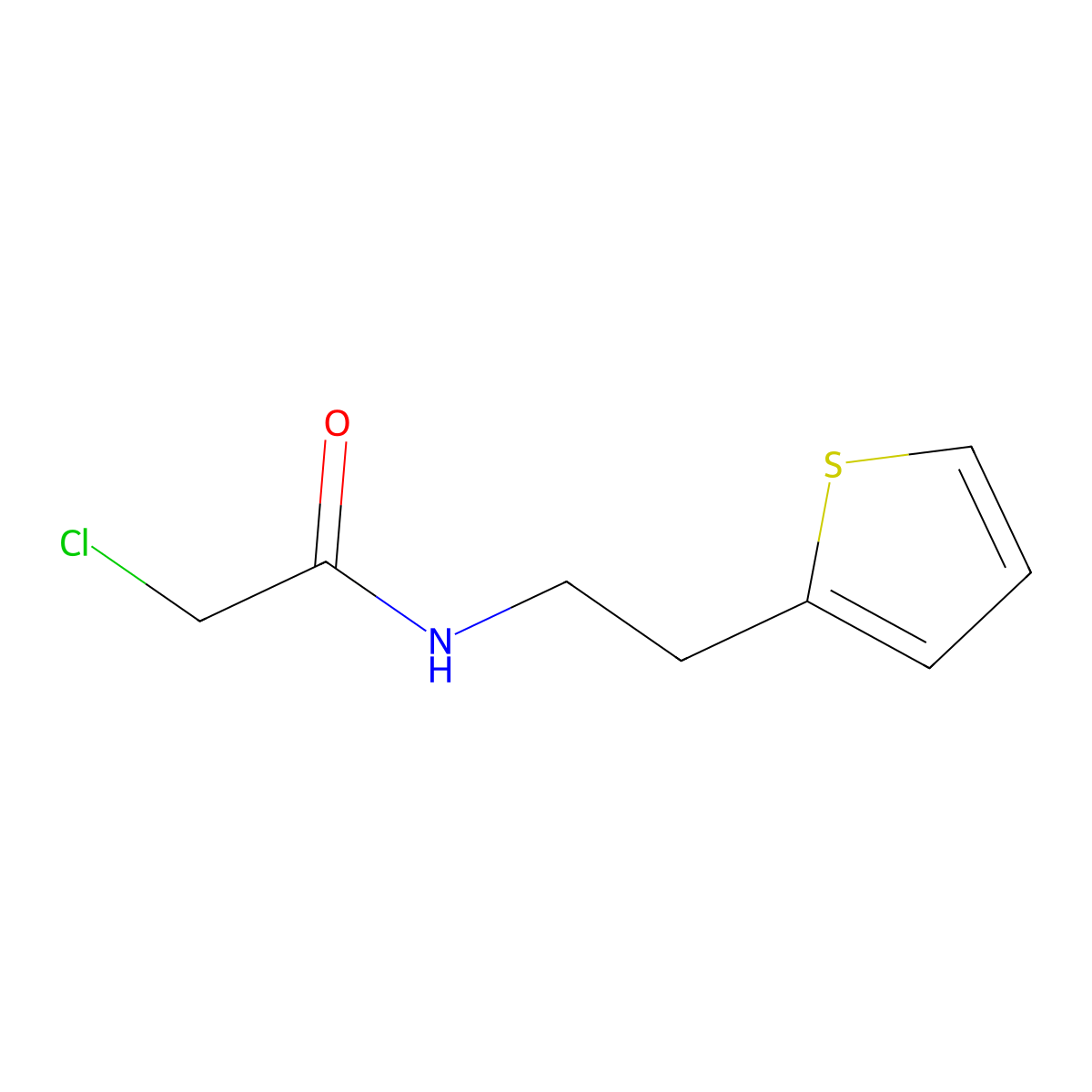2-chloro-N-[2-(thiophen-2-yl)ethyl]acetamide molecular structure, CAS 135709-69-2