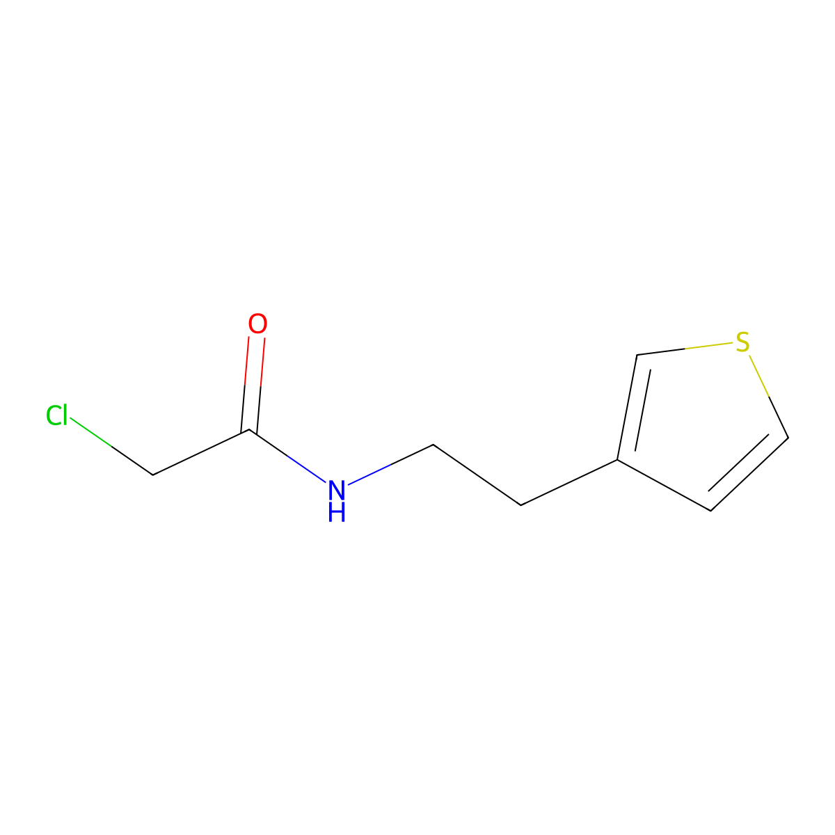 2-chloro-N-[2-(thiophen-3-yl)ethyl]acetamide molecular structure, CAS 135709-70-5