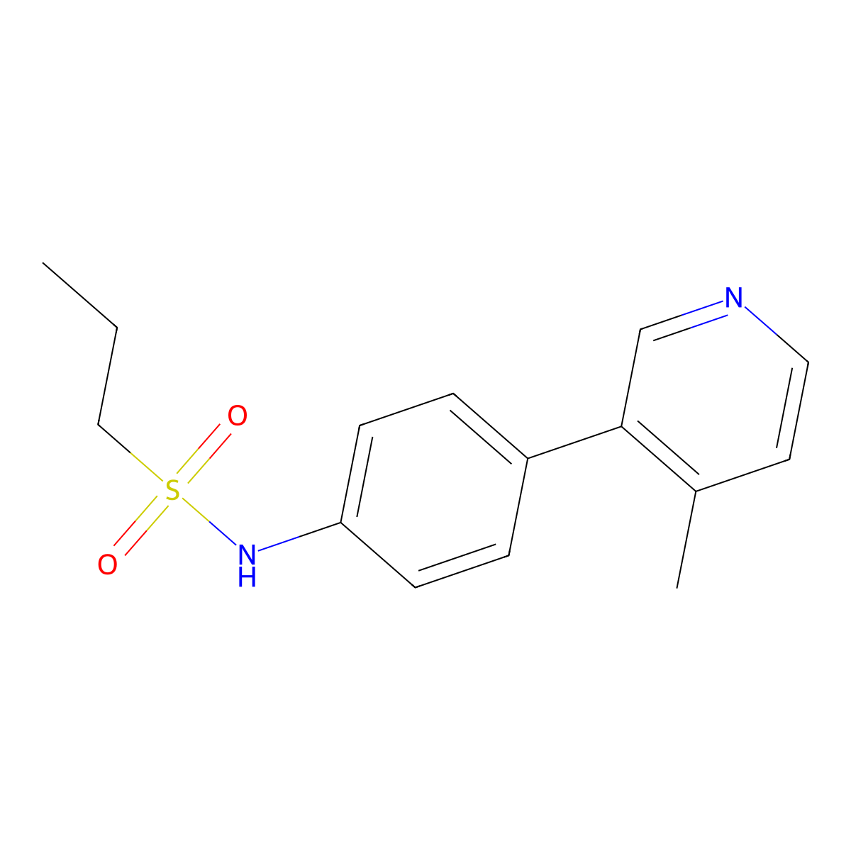 N-[4-(4-methyl-3-pyridinyl)phenyl]propane-1-sulfonamide molecular structure, CAS 1357093-12-9