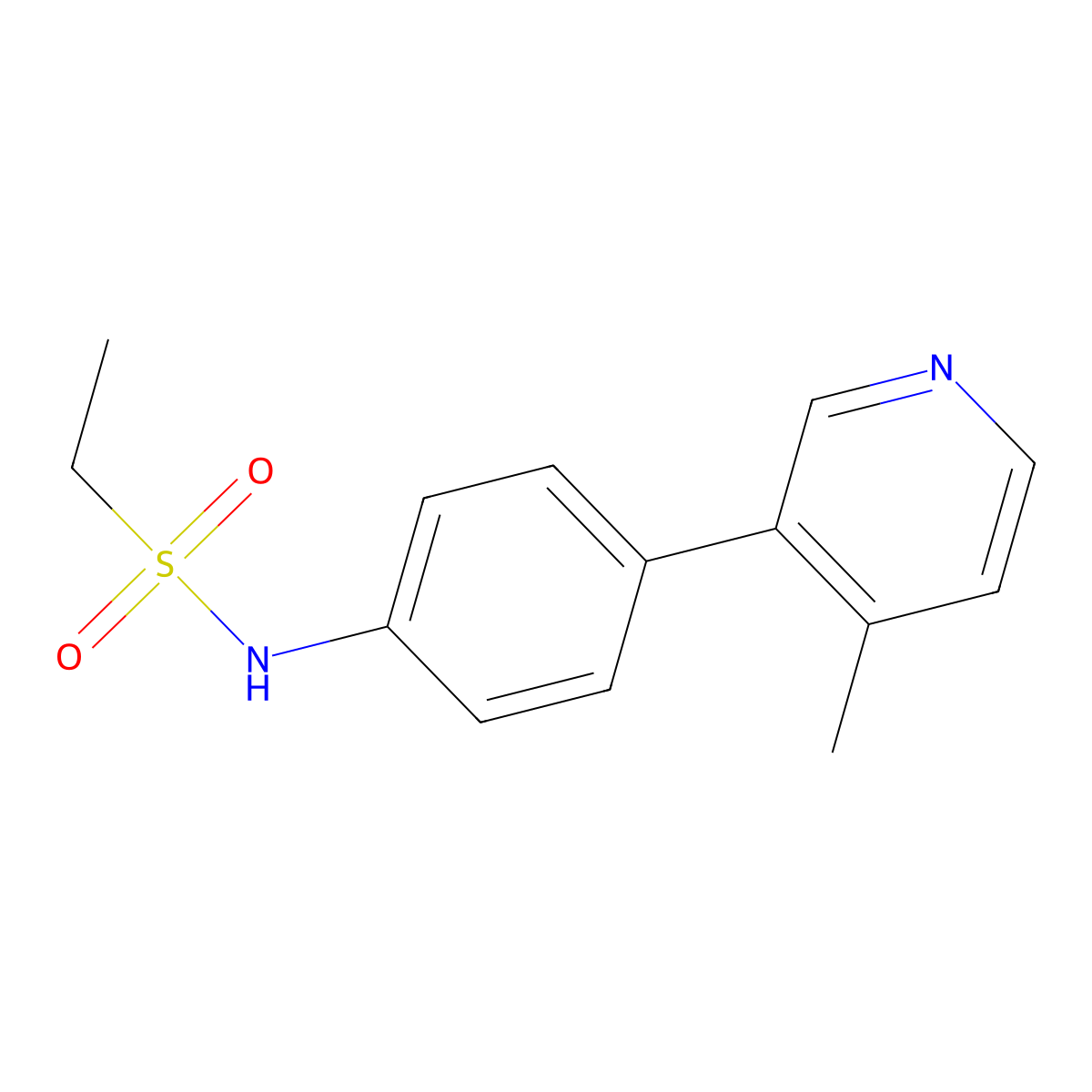 N-[4-(4-methyl-3-pyridinyl)phenyl]ethanesulfonamide molecular structure, CAS 1357093-32-3