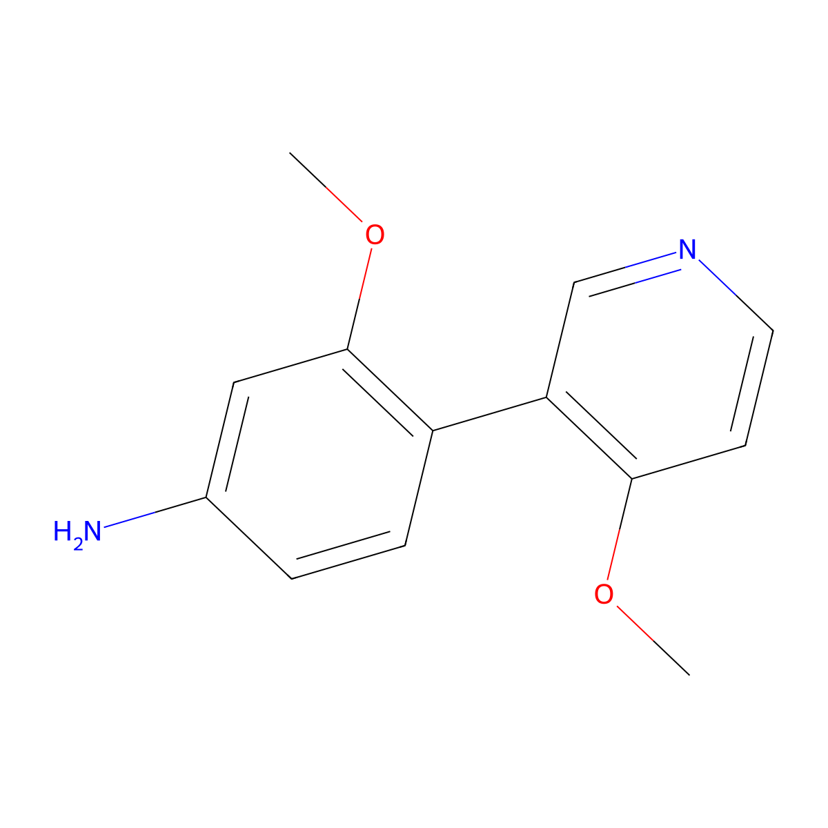 3-Methoxy-4-(4-methoxypyridin-3-yl)aniline molecular structure, CAS 1357094-51-9