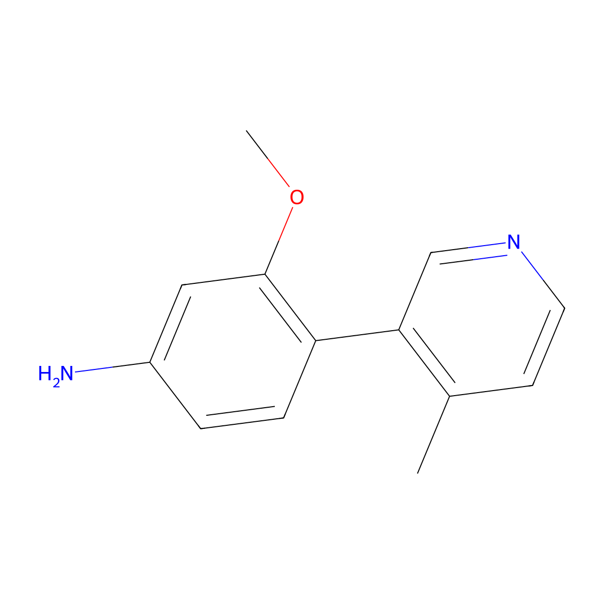 3-Methoxy-4-(4-methylpyridin-3-yl)aniline molecular structure, CAS 1357094-52-0