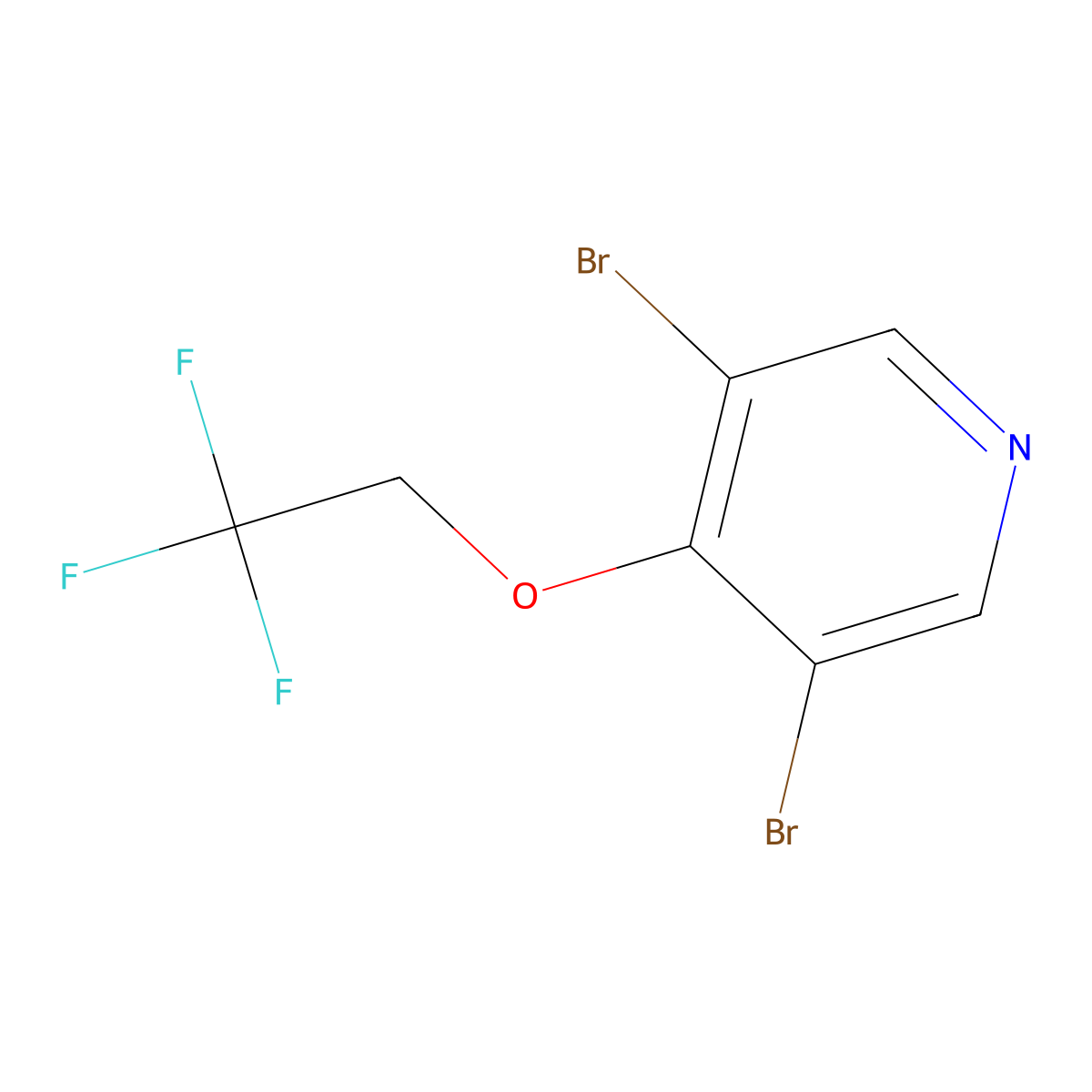 3,5-Dibromo-4-(2,2,2-trifluoroethoxy)pyridine molecular structure, CAS 1357094-90-6