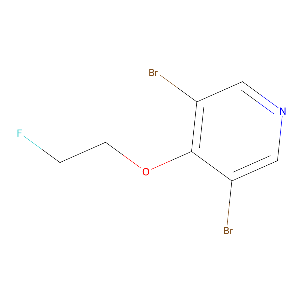 Pyridine, 3,5-dibromo-4-(2-fluoroethoxy)- molecular structure, CAS 1357094-91-7