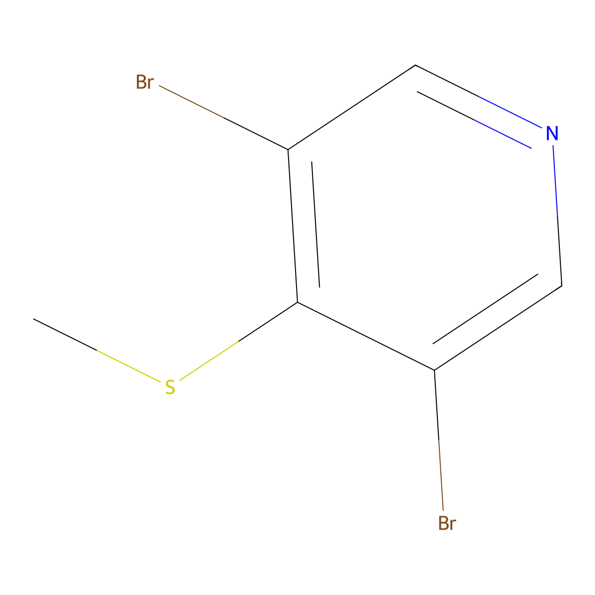 3,5-Dibromo-4-(methylthio)pyridine molecular structure, CAS 1357094-96-2