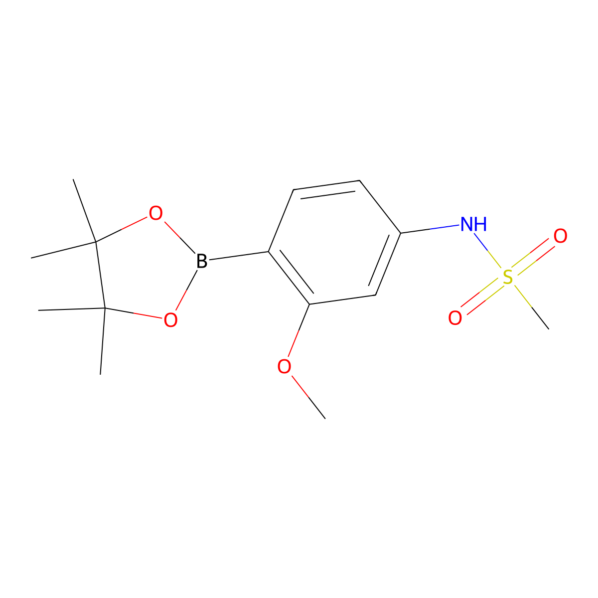 N-(3-methoxy-4-(4,4,5,5-tetramethyl-1,3,2-dioxaborolan-2-yl)phenyl)methanesulfonamide molecular structure, CAS 1357095-04-5