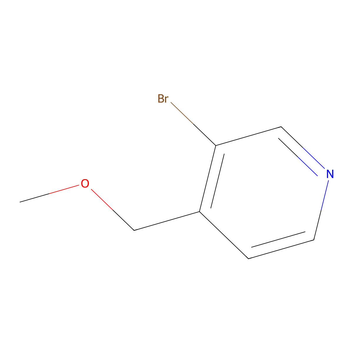 3-Bromo-4-(methoxymethyl)pyridine molecular structure, CAS 1357095-16-9