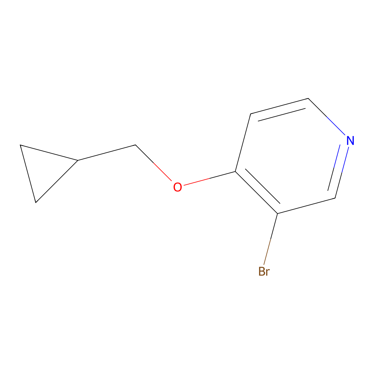 3-Bromo-4-(cyclopropylmethoxy)pyridine molecular structure, CAS 1357095-18-1