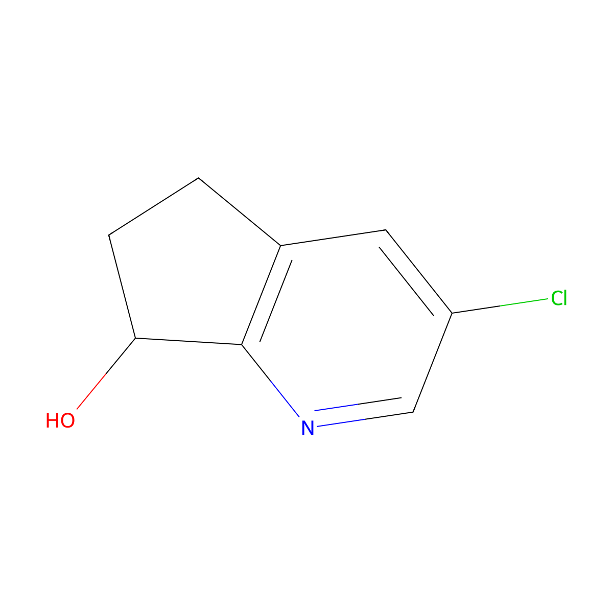 3-Chloro-6,7-dihydro-5H-cyclopenta[B]pyridin-7-OL molecular structure, CAS 1357097-05-2