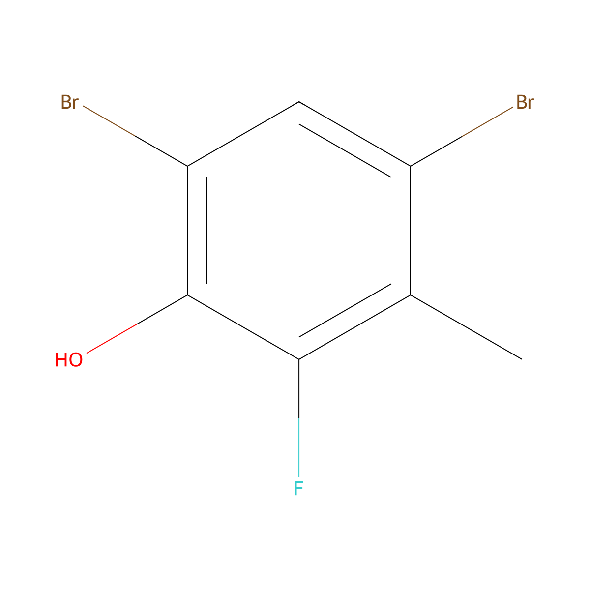 4,6-Dibromo-2-fluoro-3-methylphenol molecular structure, CAS 1357103-65-1
