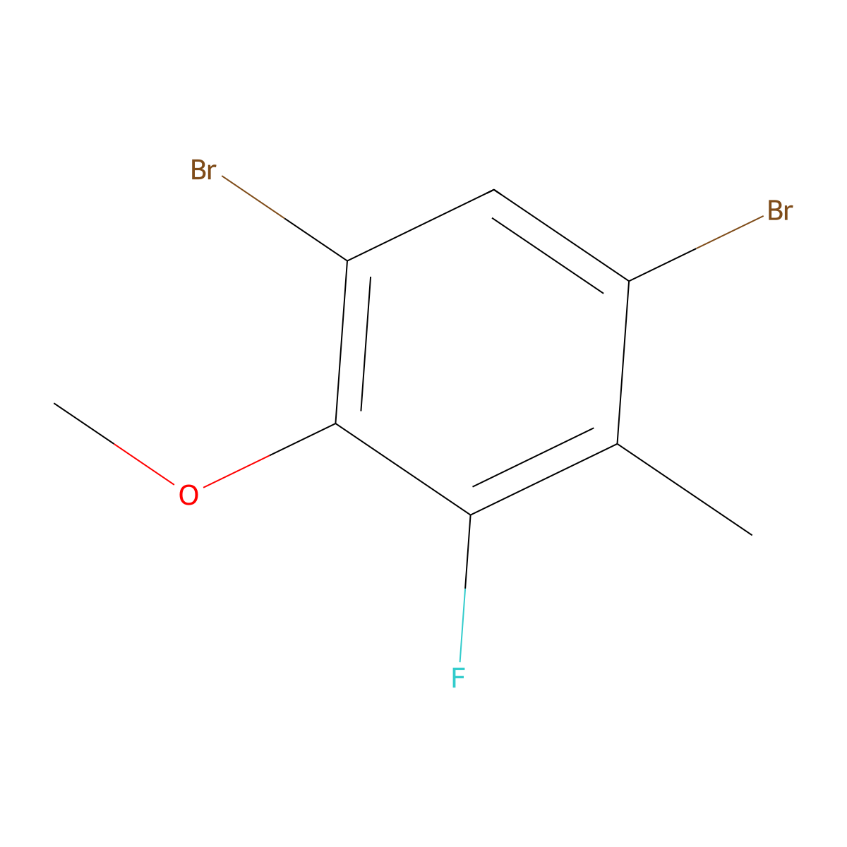 1,5-Dibromo-3-fluoro-2-methoxy-4-methylbenzene molecular structure, CAS 1357103-67-3