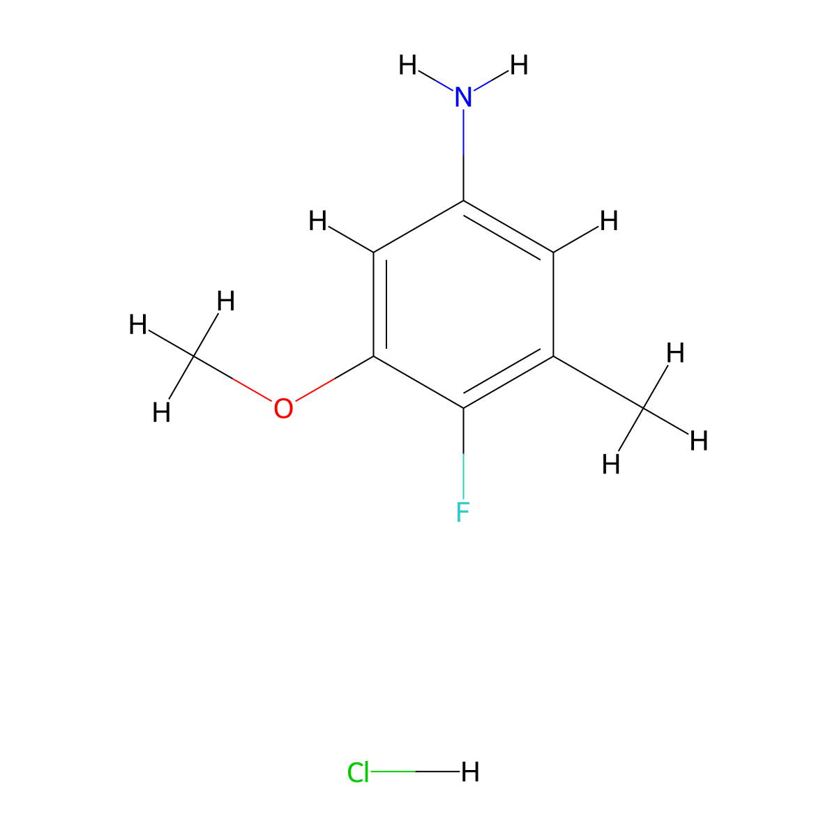 4-Fluoro-3-methoxy-5-methylanilline hydrochloride molecular structure, CAS 1357103-70-8