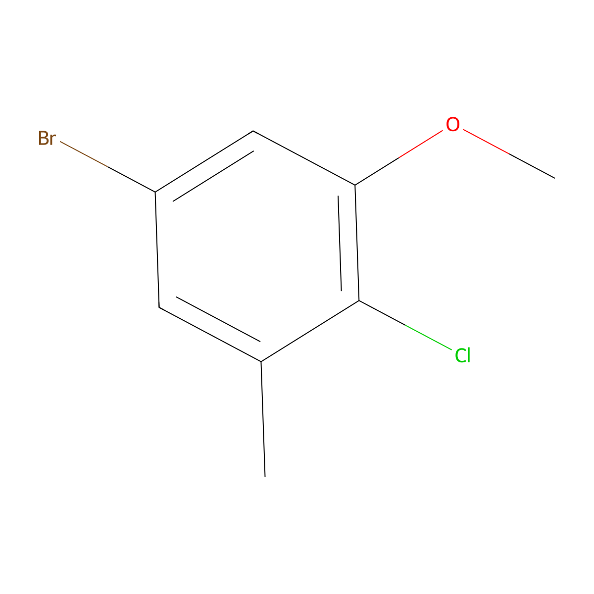 5-Bromo-2-chloro-1-methoxy-3-methylbenzene molecular structure, CAS 1357103-74-2