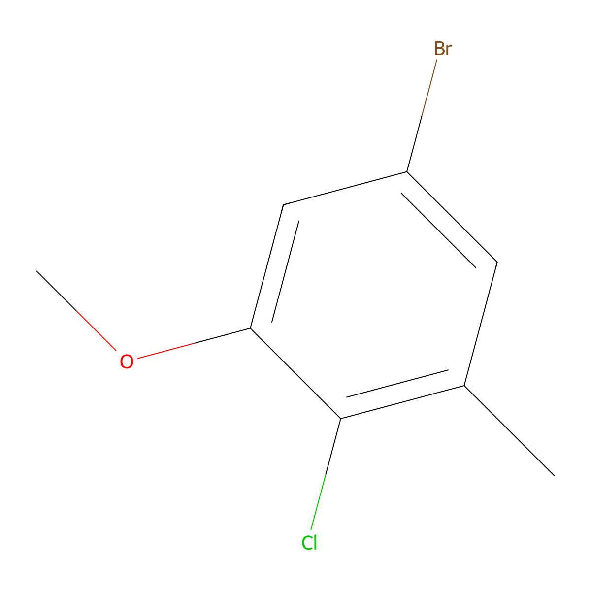 5-Bromo-2-chloro-1-methoxy-3-methylbenzene molecular structure, CAS 1357103-74-2