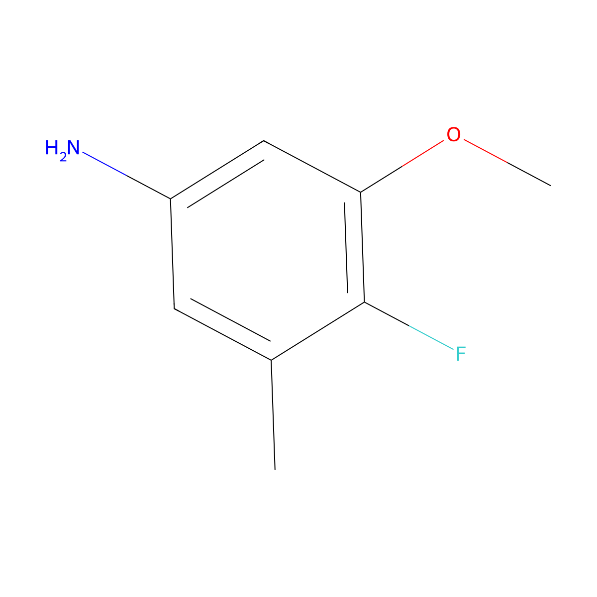 4-Fluoro-3-methoxy-5-methylaniline molecular structure, CAS 1357144-38-7