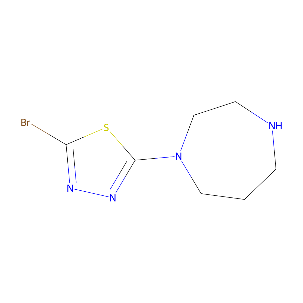 1-(5-Bromo-1,3,4-thiadiazol-2-yl)-1,4-diazepane molecular structure, CAS 1357147-39-7