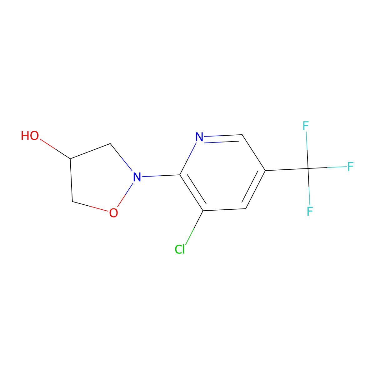 2-[3-Chloro-5-(trifluoromethyl)pyridin-2-yl]-1,2-oxazolidin-4-ol molecular structure, CAS 1357147-43-3