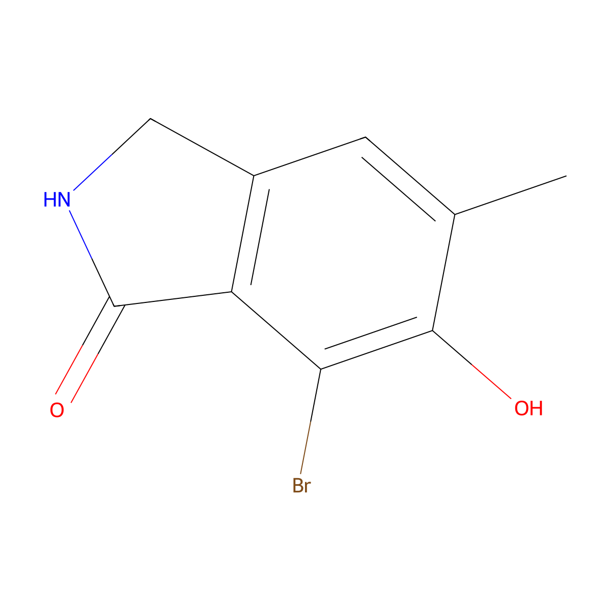 7-bromo-6-hydroxy-5-methyl-2,3-dihydro-1H-isoindol-1-one molecular structure, CAS 1357147-46-6