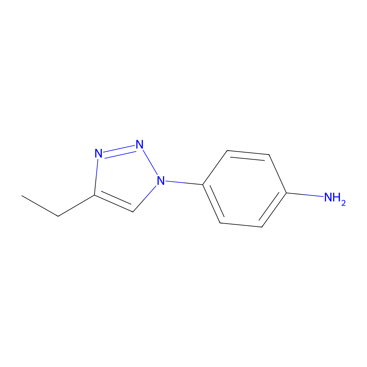 4-(4-ethyl-1H-1,2,3-triazol-1-yl)aniline molecular structure, CAS 1357147-47-7
