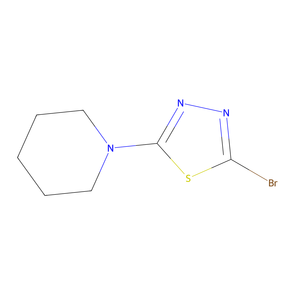 1-(5-Bromo-1,3,4-thiadiazol-2-yl)piperidine molecular structure, CAS 1357147-48-8