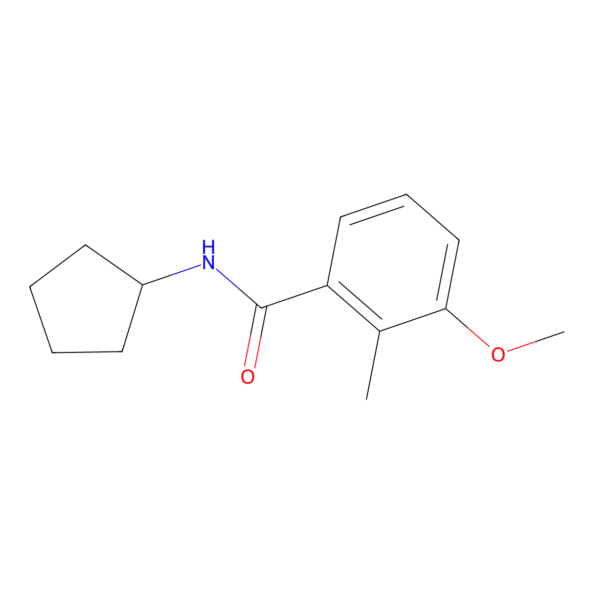 N-cyclopentyl-3-methoxy-2-methylbenzamide molecular structure, CAS 1357147-50-2