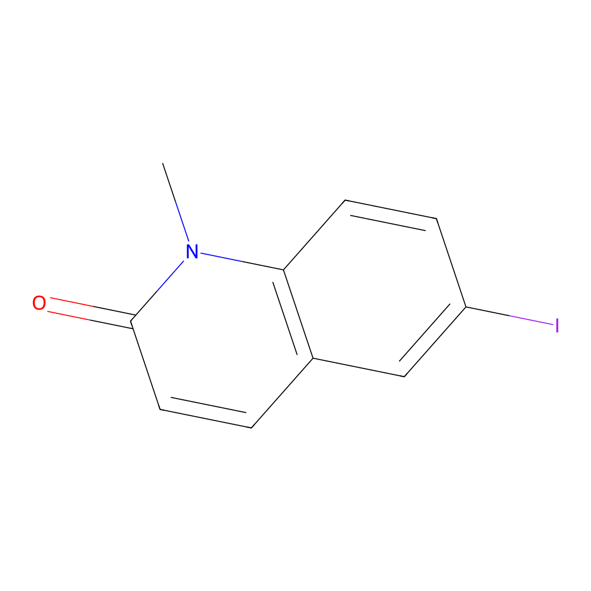 6-iodo-1-methylquinolin-2(1H)-one molecular structure, CAS 135715-82-1