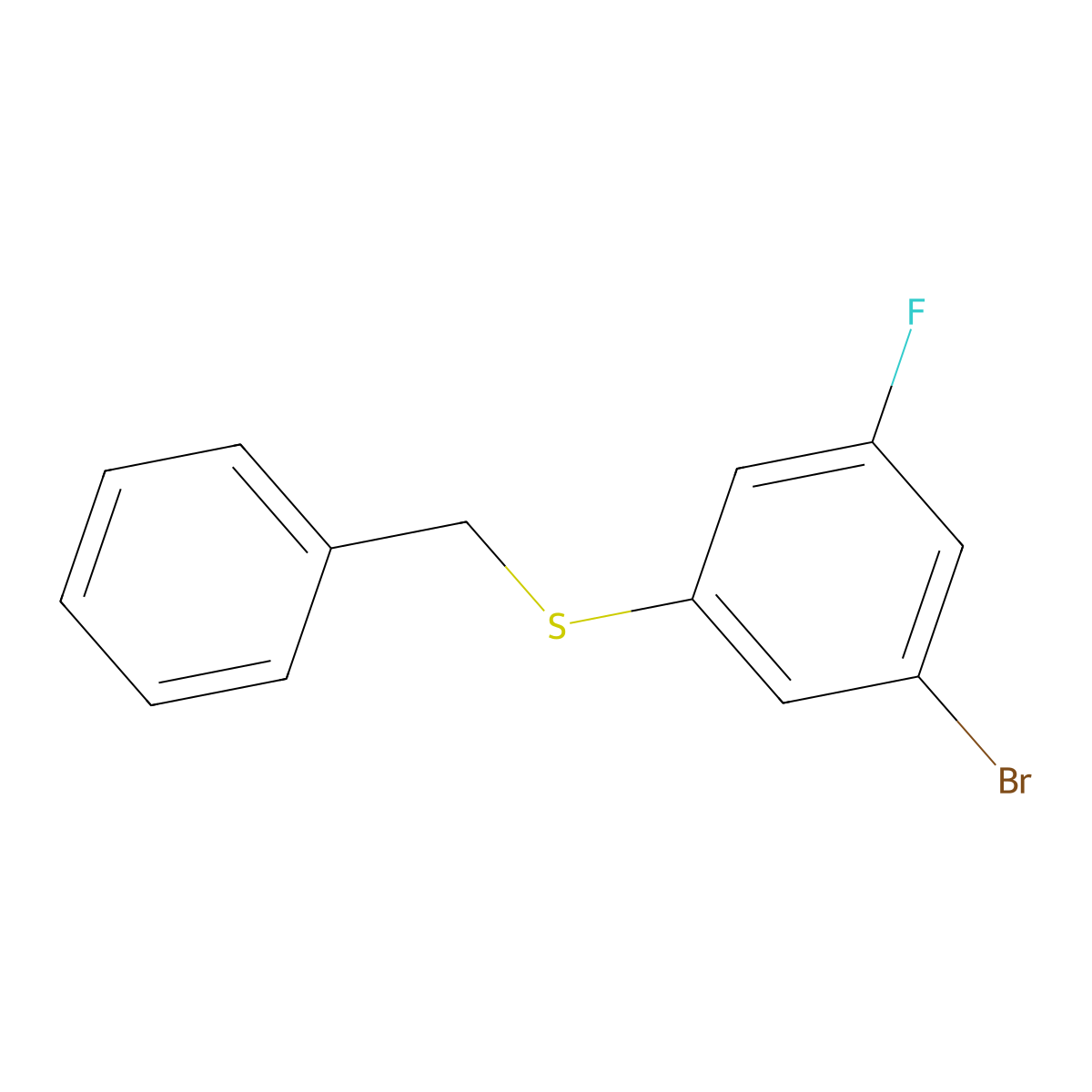 Benzyl(3-bromo-5-fluorophenyl)sulfane molecular structure, CAS 135715-85-4