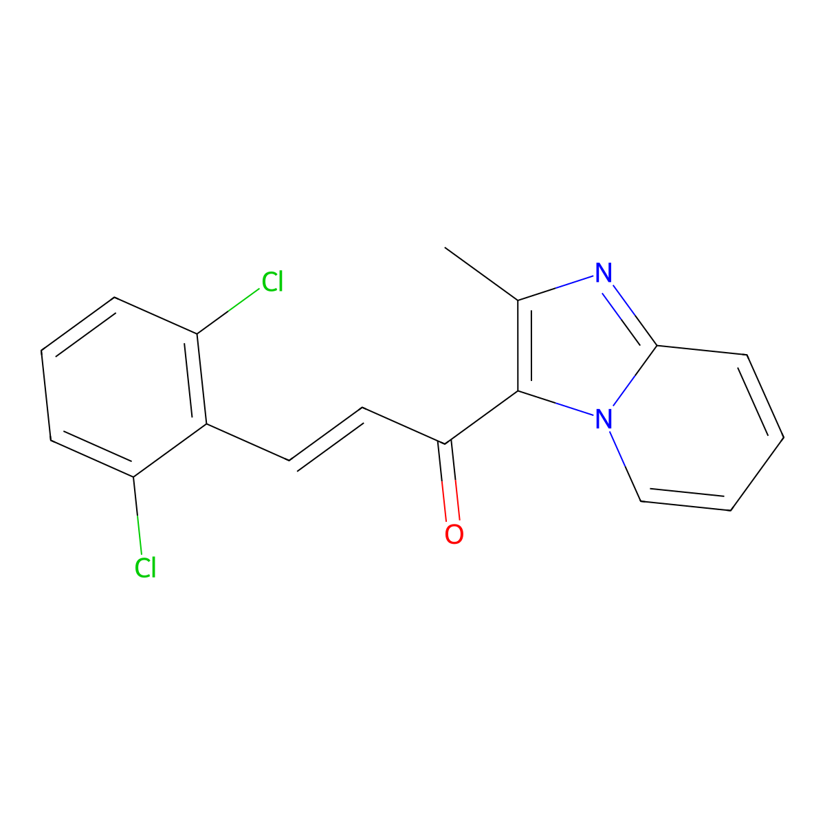 (E)-3-(2,6-dichlorophenyl)-1-(2-methylimidazo[1,2-a]pyridin-3-yl)prop-2-en-1-one molecular structure, CAS 1357155-82-8