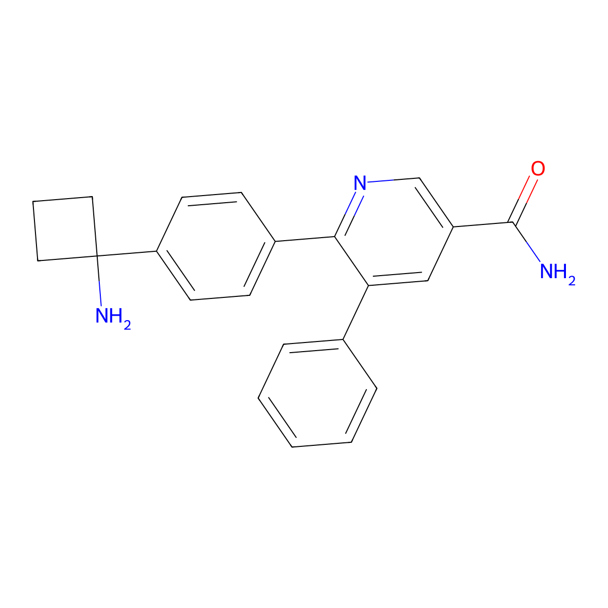 6-(4-(1-Aminocyclobutyl)phenyl)-5-phenylnicotinamide molecular structure, CAS 1357158-81-6