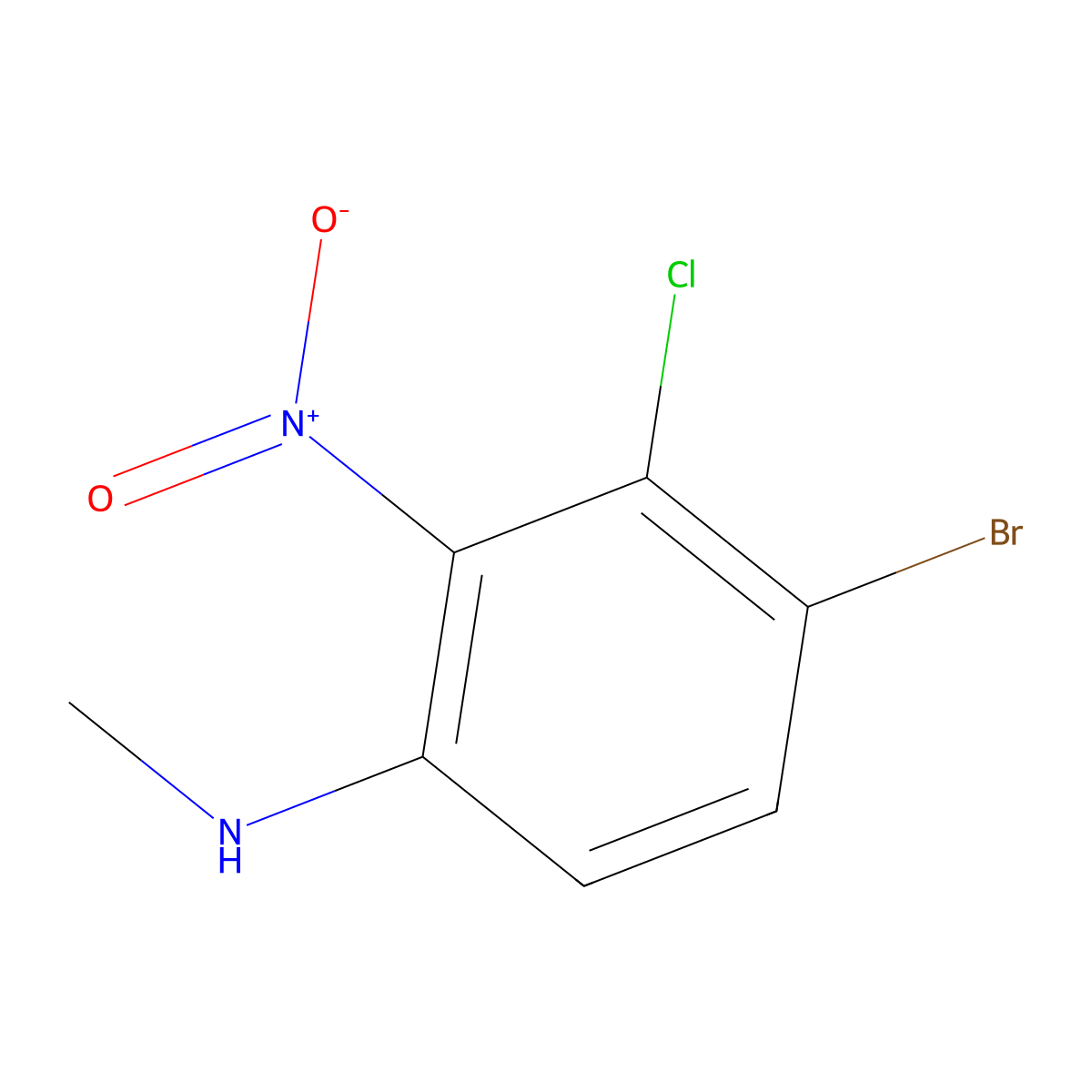 4-bromo-3-chloro-N-methyl-2-nitroaniline molecular structure, CAS 1357159-31-9