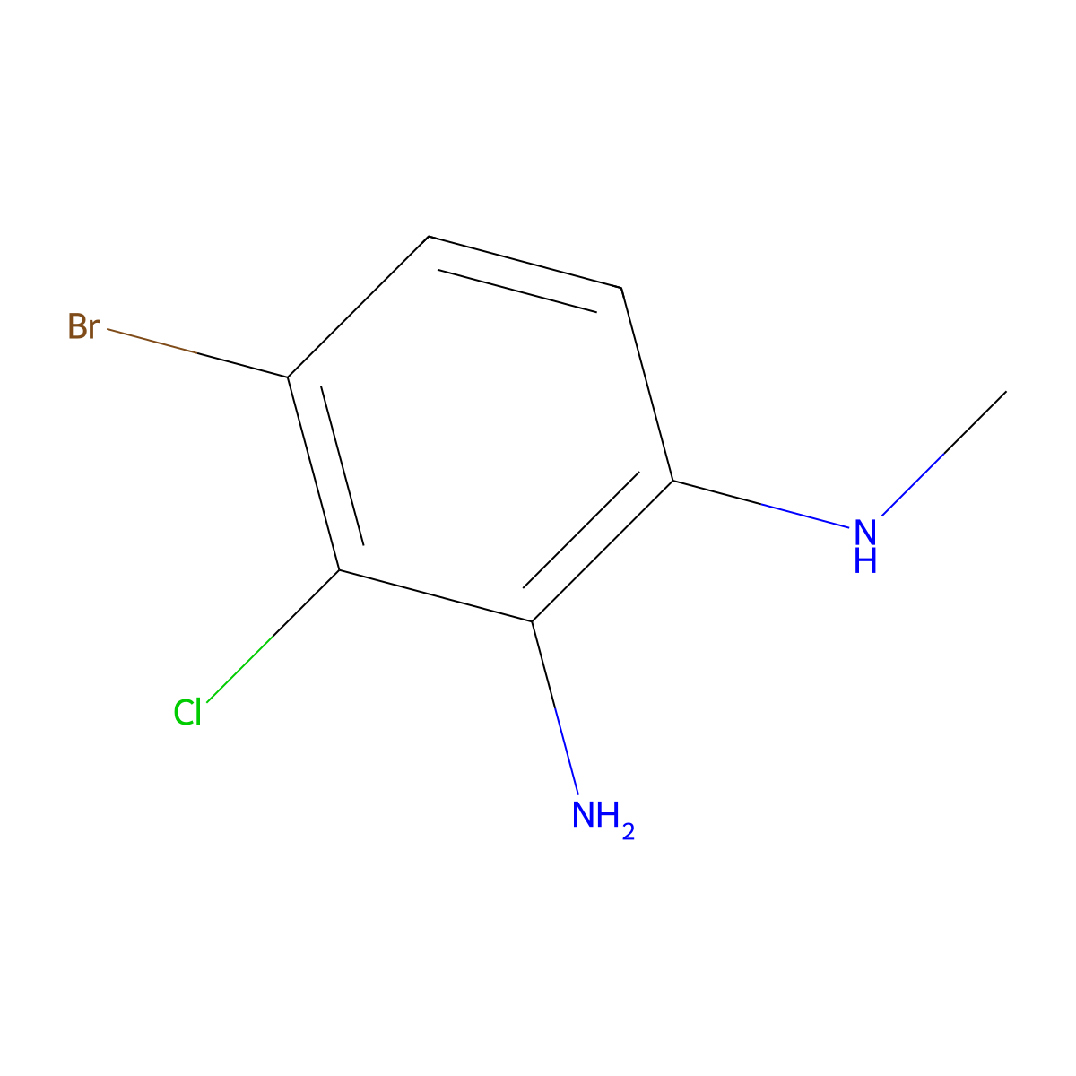 4-Bromo-3-chloro-N1-methylbenzene-1,2-diamine molecular structure, CAS 1357159-32-0