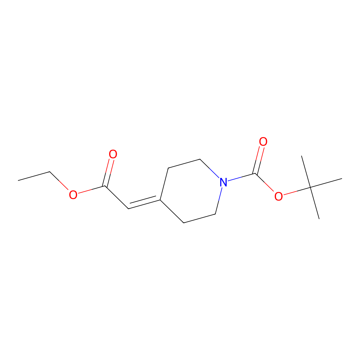 tert-Butyl 4-(2-Ethoxy-2-oxoethylidene)piperidine-1-carboxylate molecular structure, CAS 135716-08-4