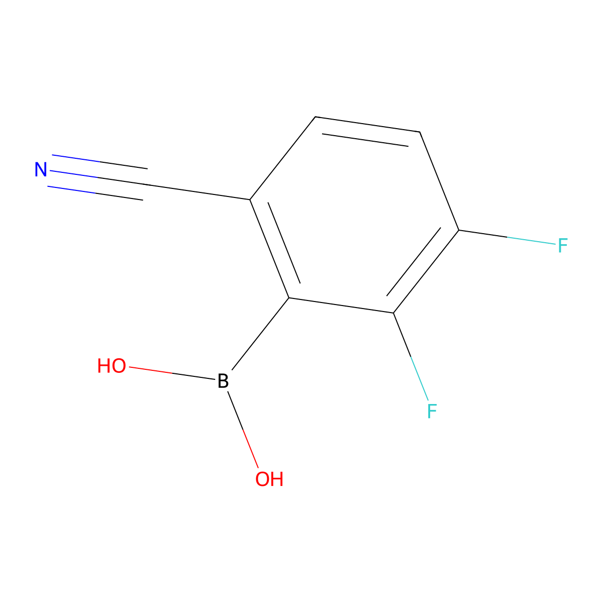 (6-Cyano-2,3-difluorophenyl)boronic acid molecular structure, CAS 1357162-02-7