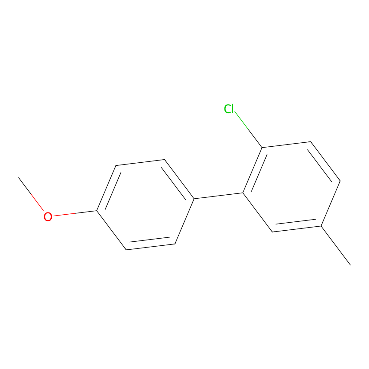2-Chloro-4'-methoxy-5-methyl-1,1'-biphenyl molecular structure, CAS 1357162-04-9
