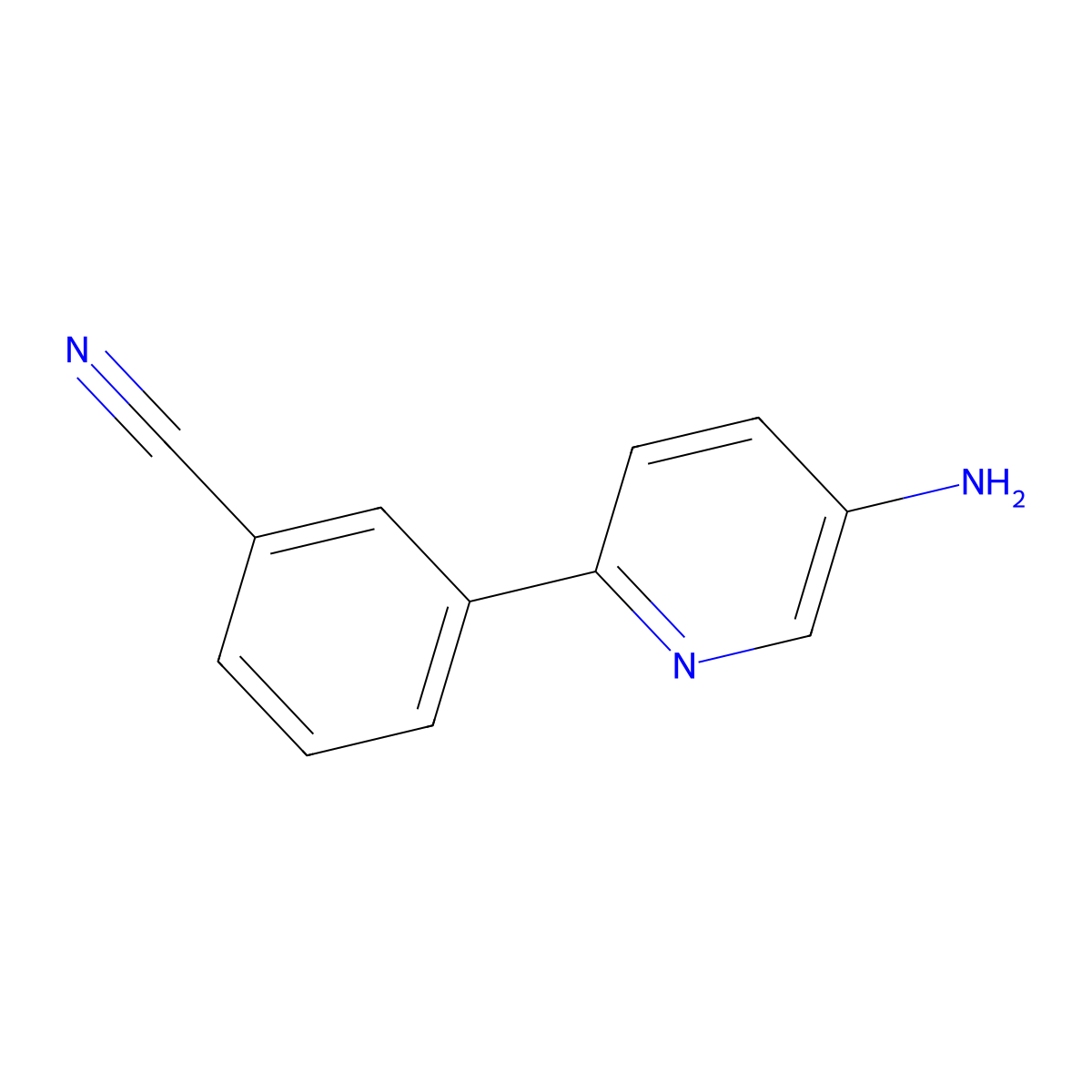 3-(5-Aminopyridin-2-YL)benzonitrile molecular structure, CAS 1357165-93-5