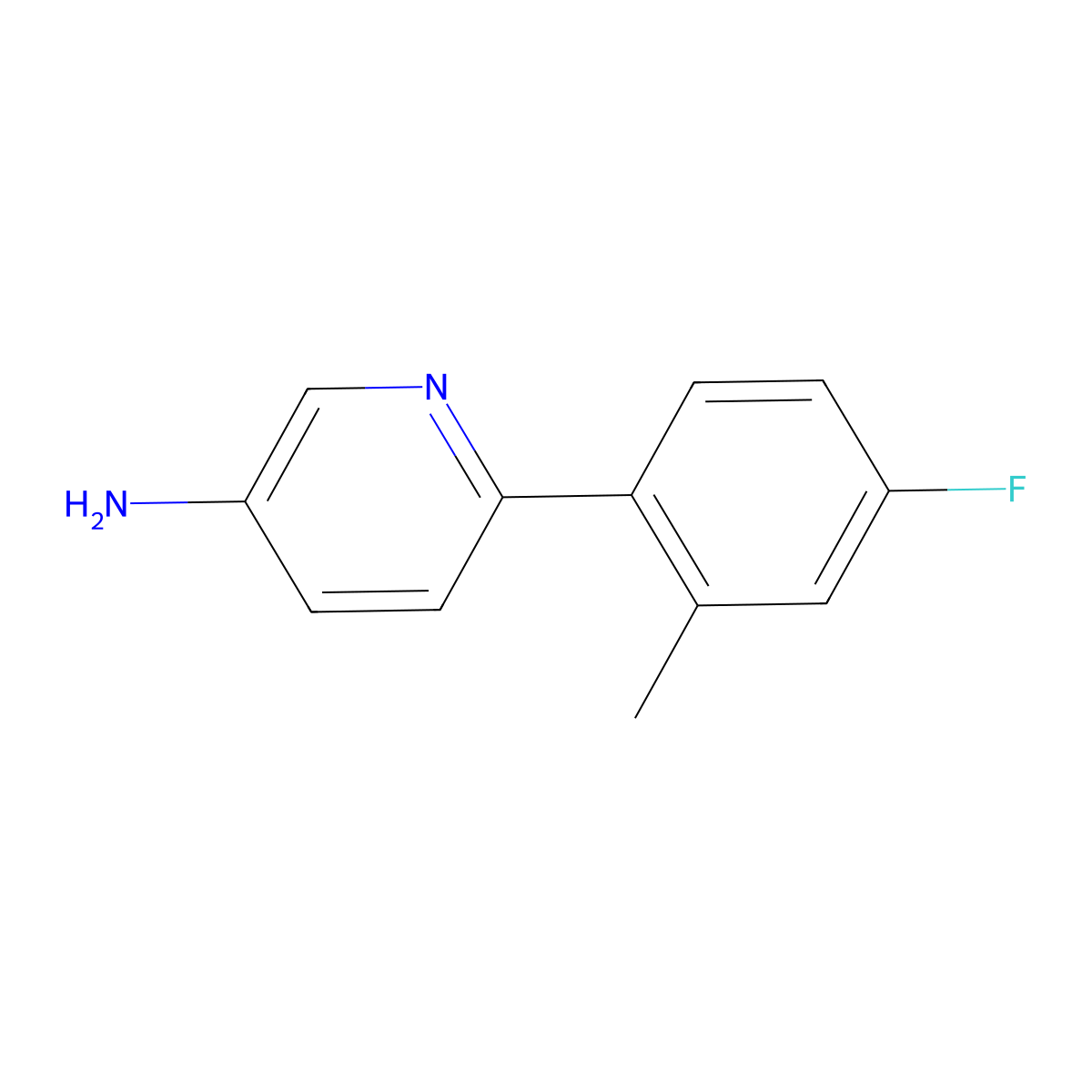 3-Amino-6-(4-fluoro-2-methylphenyl)pyridine molecular structure, CAS 1357166-01-8