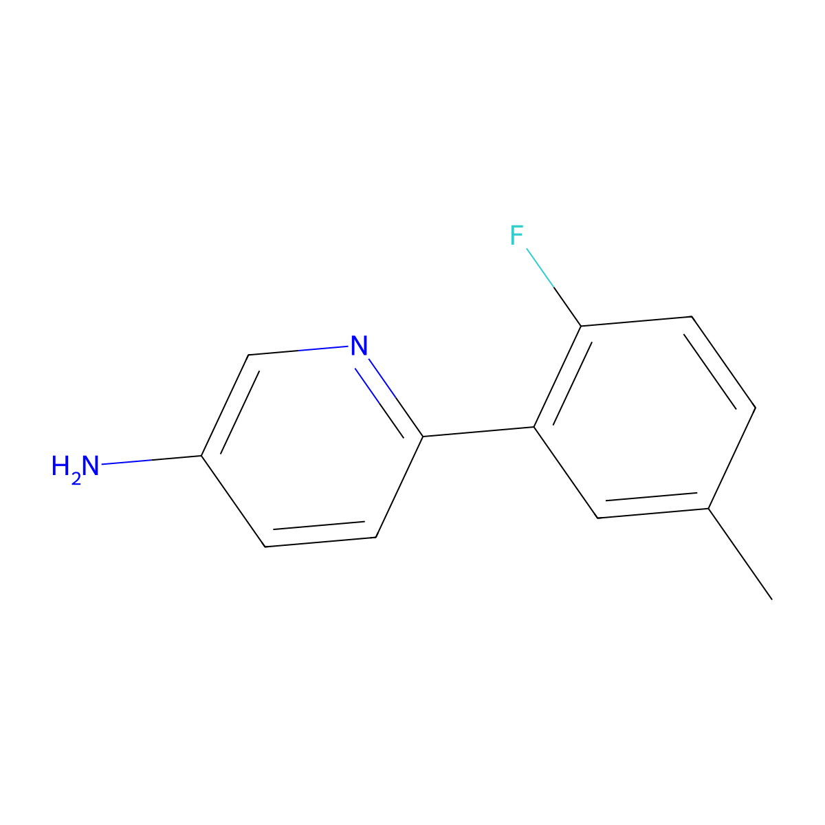 6-(2-Fluoro-5-methylphenyl)-3-pyridinamine molecular structure, CAS 1357166-12-1