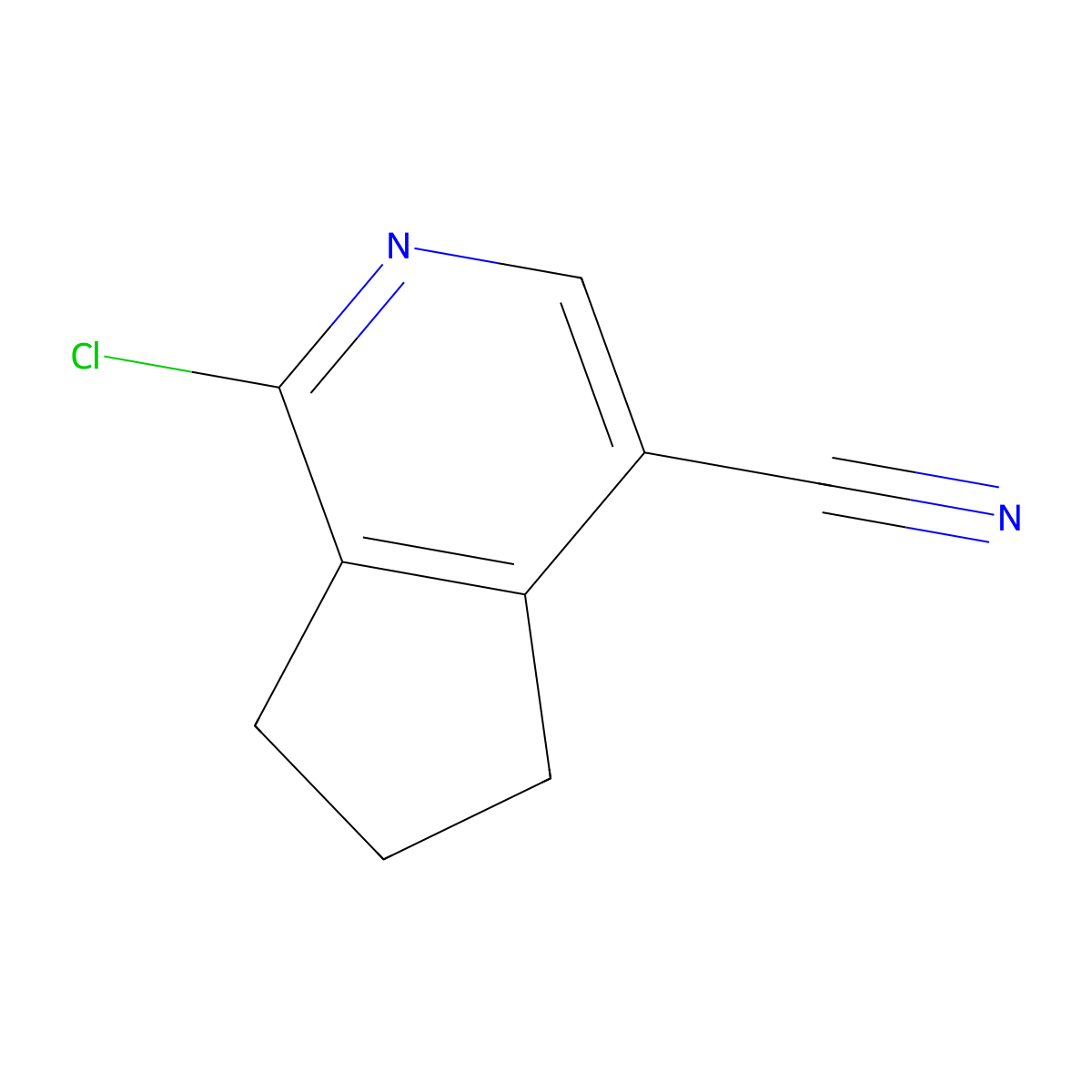 1-chloro-6,7-dihydro-5H-cyclopenta[c]pyridine-4-carbonitrile molecular structure, CAS 1357185-62-6