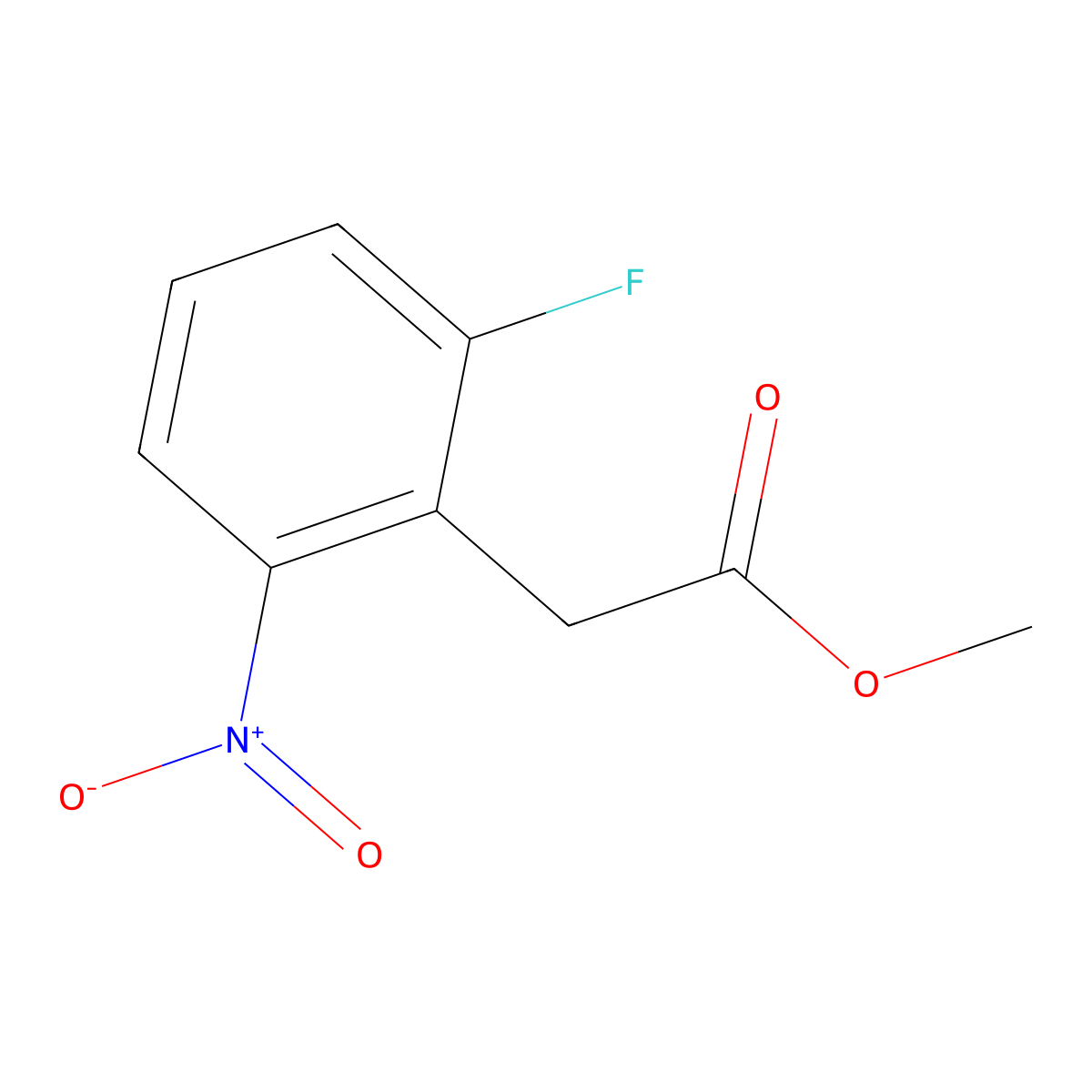 Methyl 2-(2-fluoro-6-nitrophenyl)acetate molecular structure, CAS 1357192-62-1