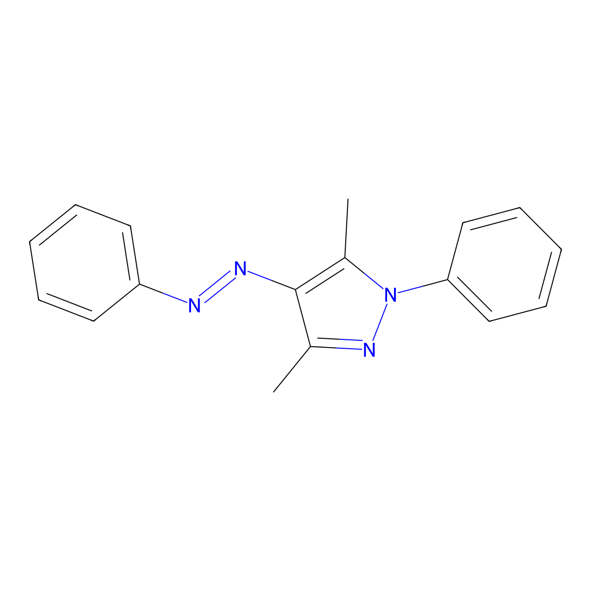 3,5-Dimethyl-4-(phenylazo)-1-phenyl-1H-pyrazole molecular structure, CAS 13572-21-9