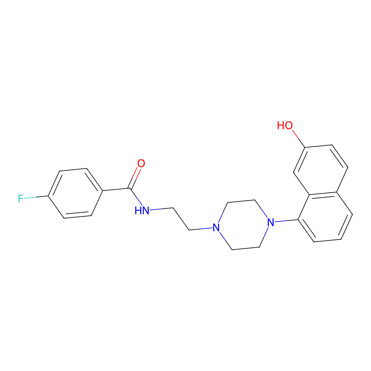 4-Fluoro-N-(2-[4-(7-hydroxy-naphthalen-1-YL)-piperazin-1-YL]-ethyl)-benzamide molecular structure, CAS 135722-26-8