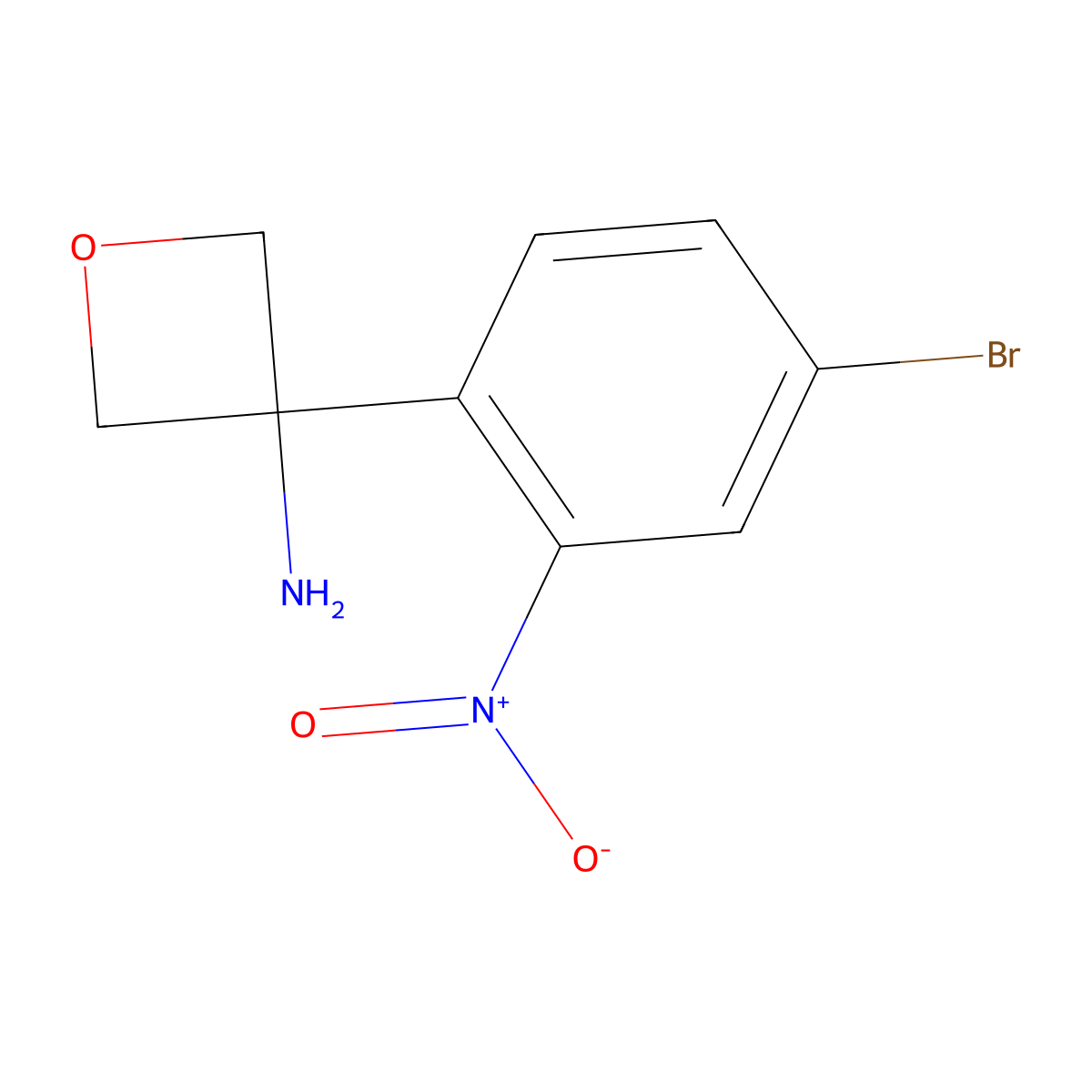 3-(4-Bromo-2-nitrophenyl)oxetan-3-amine molecular structure, CAS 1357259-33-6
