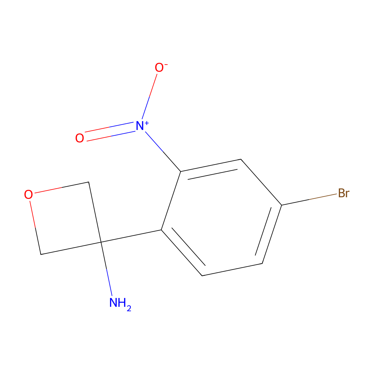 3-(4-Bromo-2-nitrophenyl)oxetan-3-amine molecular structure, CAS 1357259-33-6
