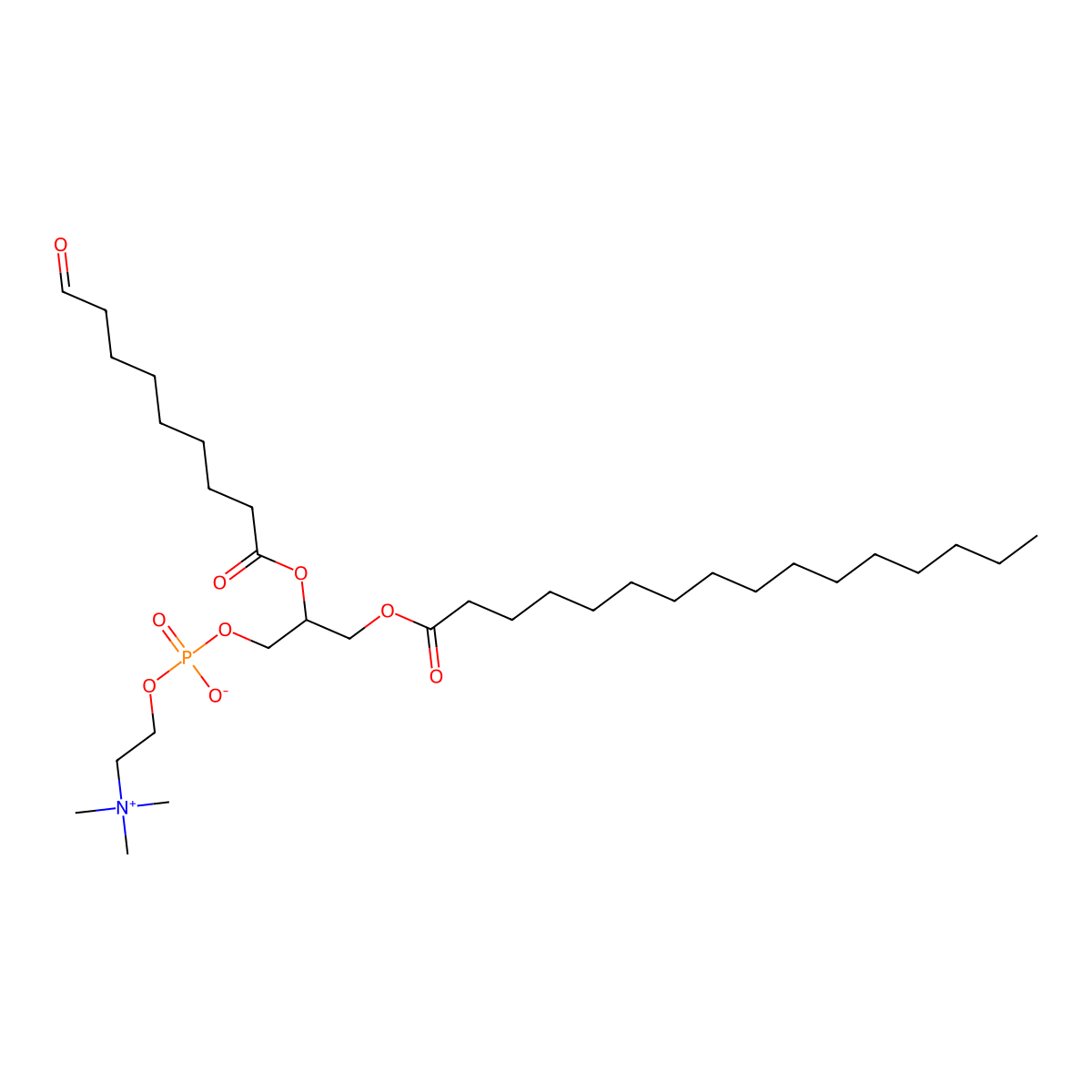1-Hexadecanoyl-2-(9-oxononanoyl)-sn-glycero-3-phosphocholine molecular structure, CAS 135726-46-4