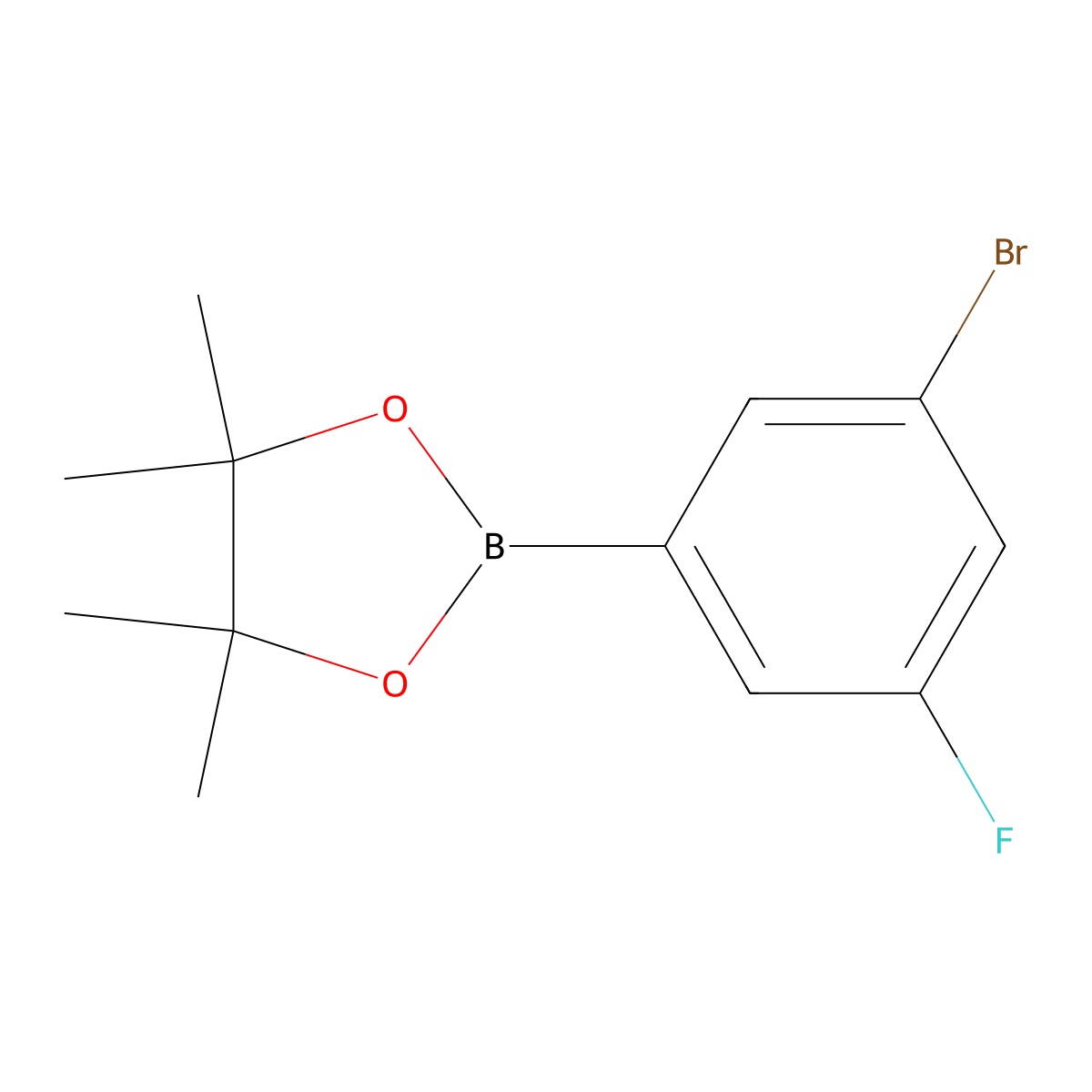 2-(3-Bromo-5-fluorophenyl)-4,4,5,5-tetramethyl-1,3,2-dioxaborolane molecular structure, CAS 1357266-25-1