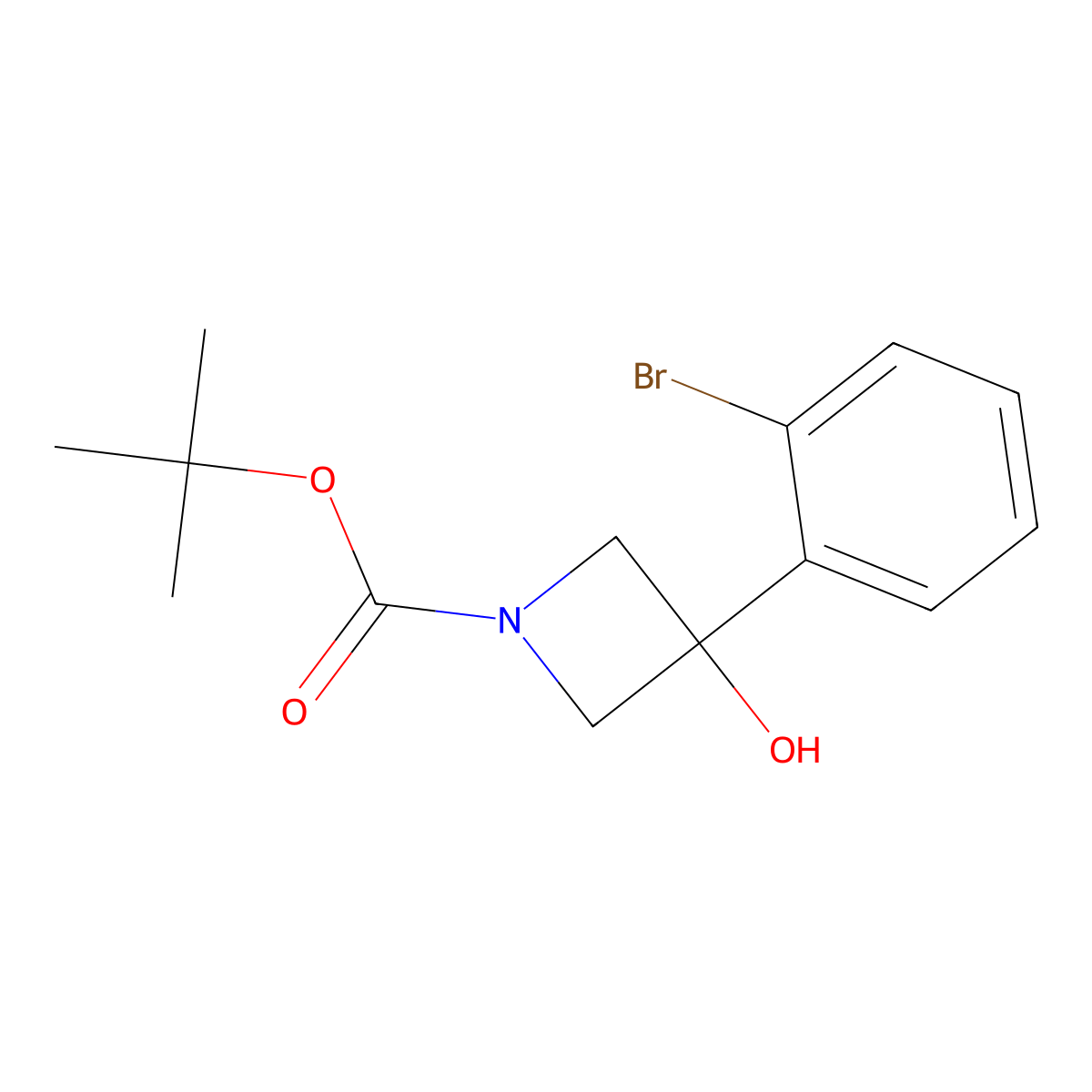 Tert-butyl 3-(2-bromophenyl)-3-hydroxyazetidine-1-carboxylate molecular structure, CAS 1357271-45-4