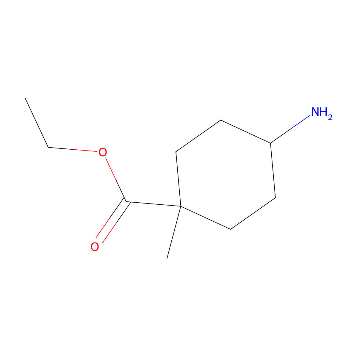 Ethyl 4-amino-1-methylcyclohexanecarboxylate molecular structure, CAS 1357280-81-9