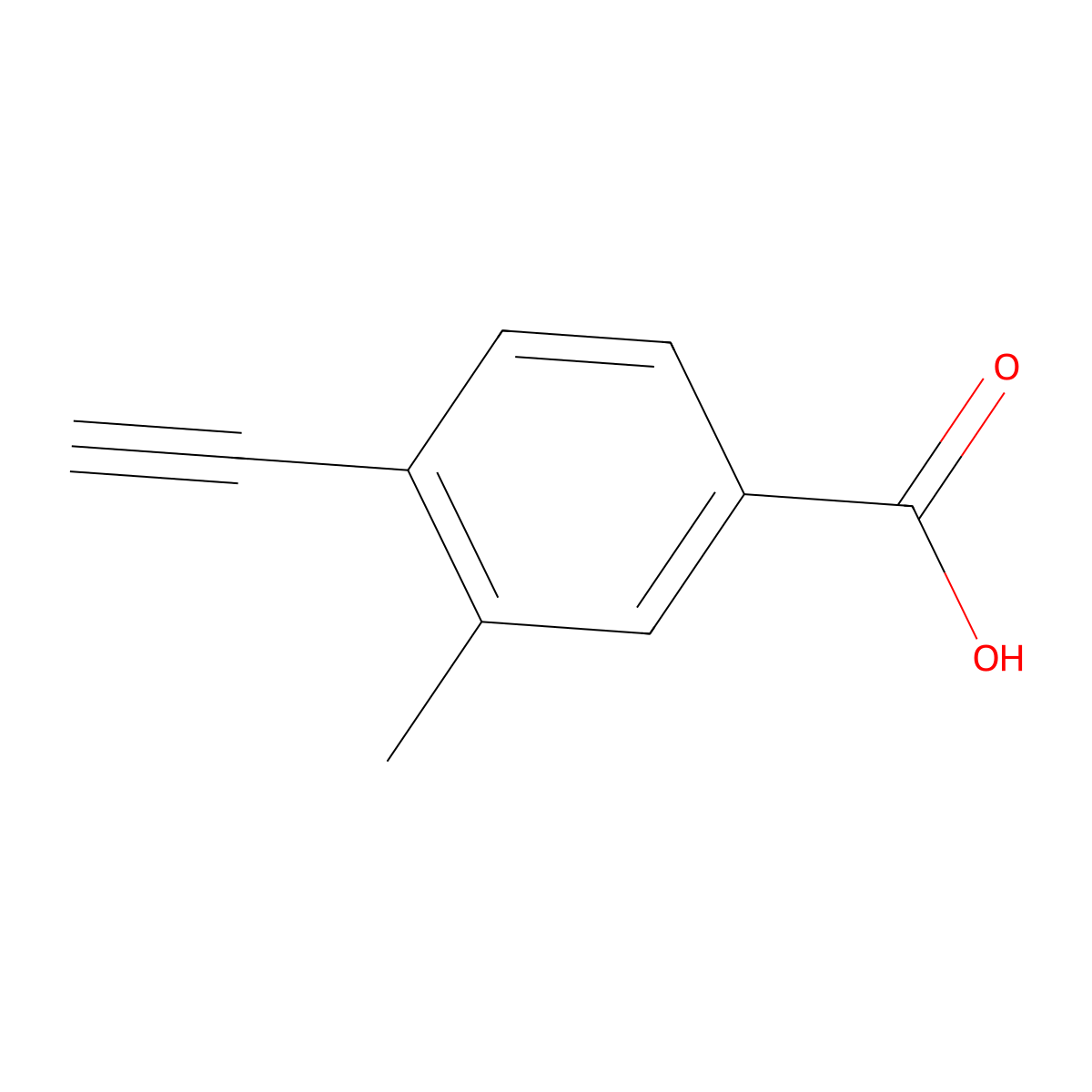 4-Ethynyl-3-methylbenzoic acid molecular structure, CAS 1357281-69-6